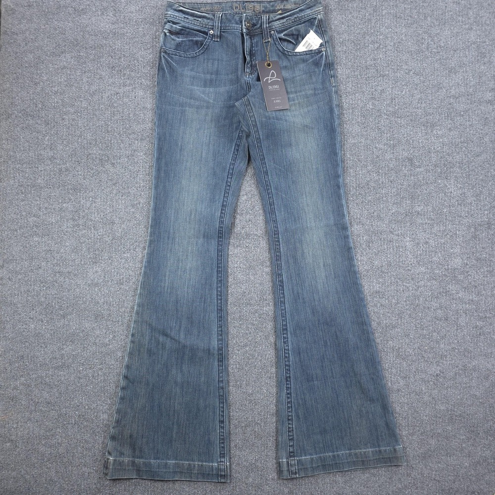 DL1961‎ Joy Longhorn Super High Rise Flare Jeans Womens 28 Blue Stretch Denim